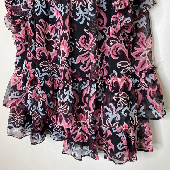 KATE SPADE Silk Tapestry Chiffon Ruffle Top - Picture 9 of 14